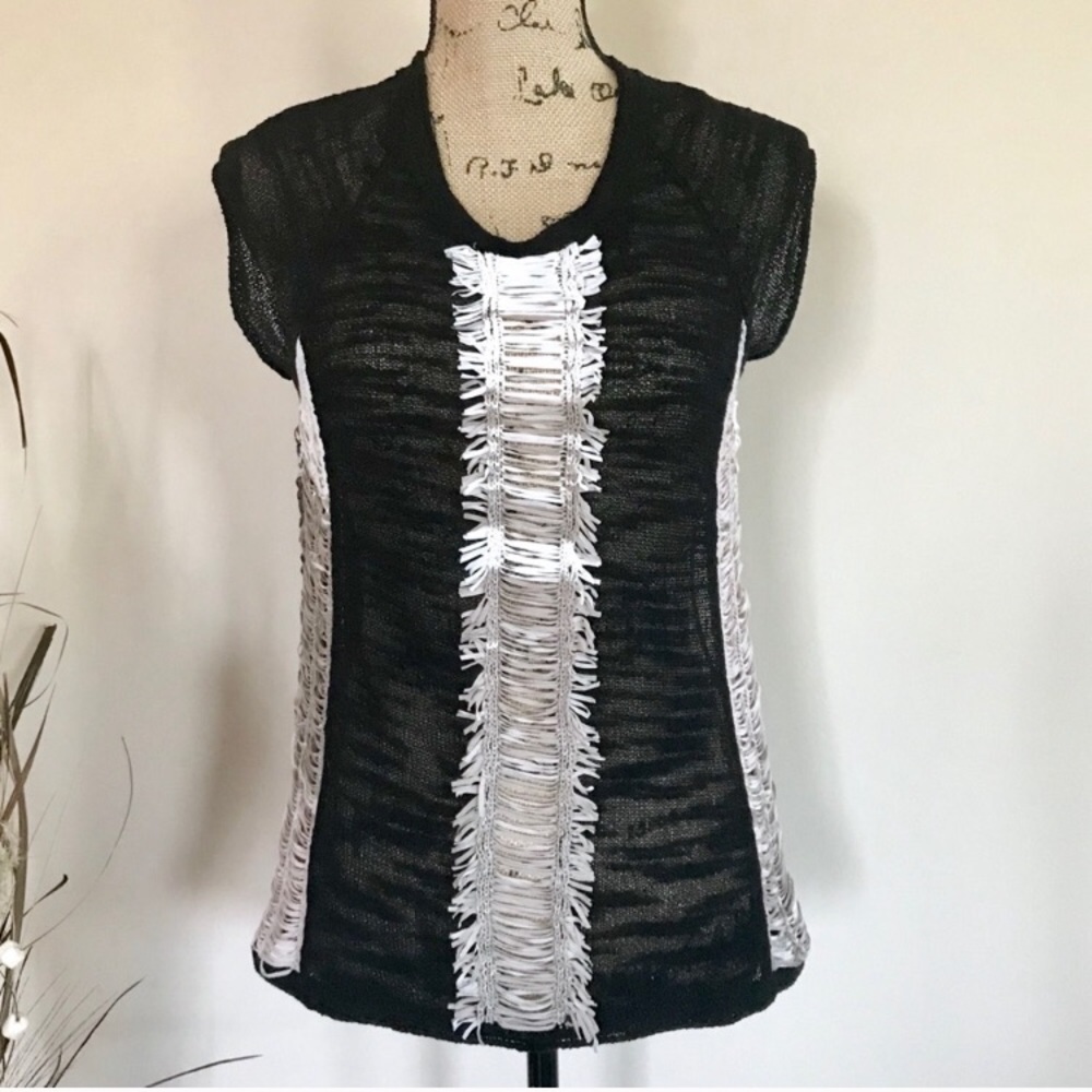 •Curio• ribbon detail slub knit top {B3}
